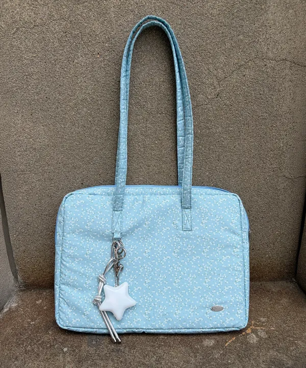 PATTERN LAPTOP BAG FLORAL SOFT BLUE
