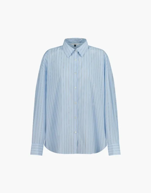 oversized stripe shirts - blue
