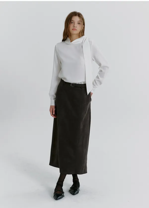 [44-120]  Belladrin Scarf Blouse  벨라드린 스카프 블라우스 (가을-봄-하객룩-격식룩-출근룩-오피스룩-긴팔블라우스-하객블라우스-페미닌-클래식-타이-스카프-긴소매-루즈핏-여리핏-자체제작)