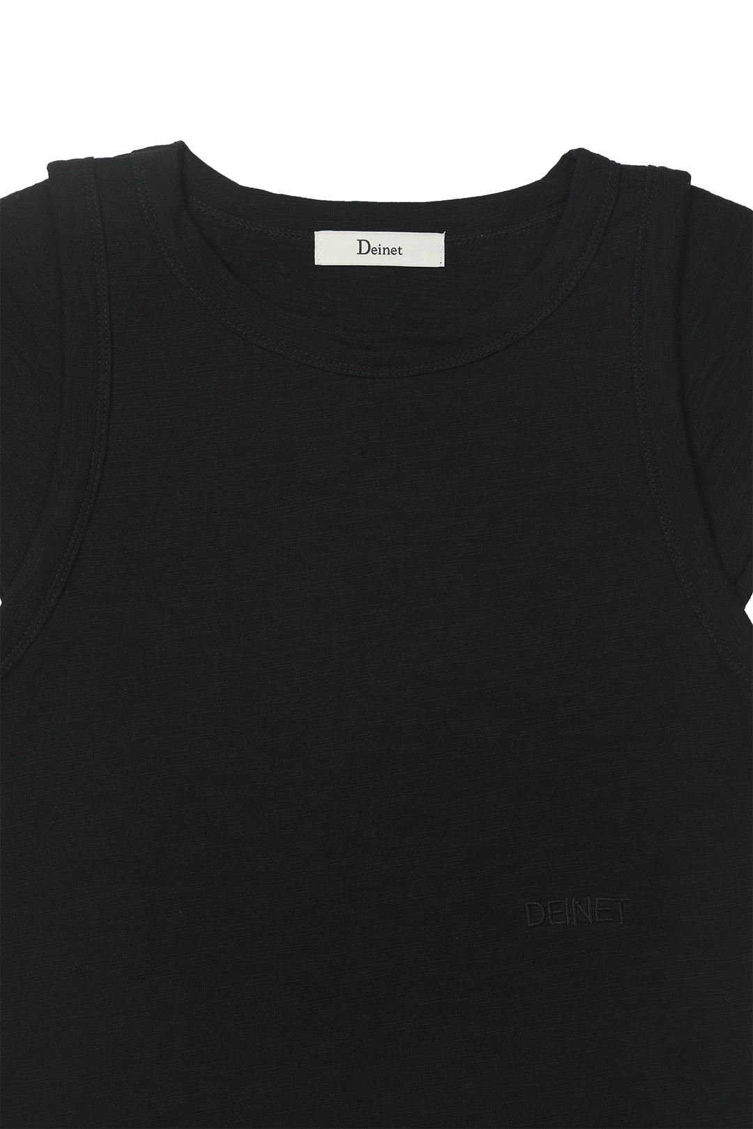 다이닛 SLUB CAP SLEEVE T-SHIRT IN BLACK 상품 이미지 2