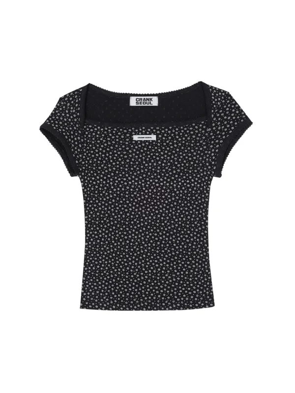 SCALLOPED FLORAL EYELET TOP_BLACK