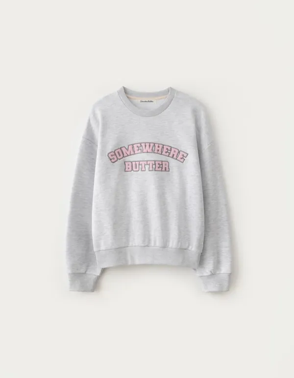 Square Logo Sweatshirt - White Melange