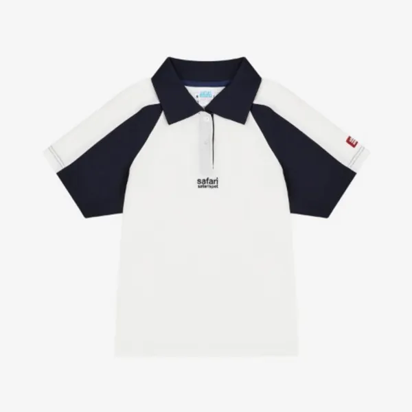 1/2 AUTHENTIC TABLE TENNIS TRAINNE TEE (WHITE/NAVY)
