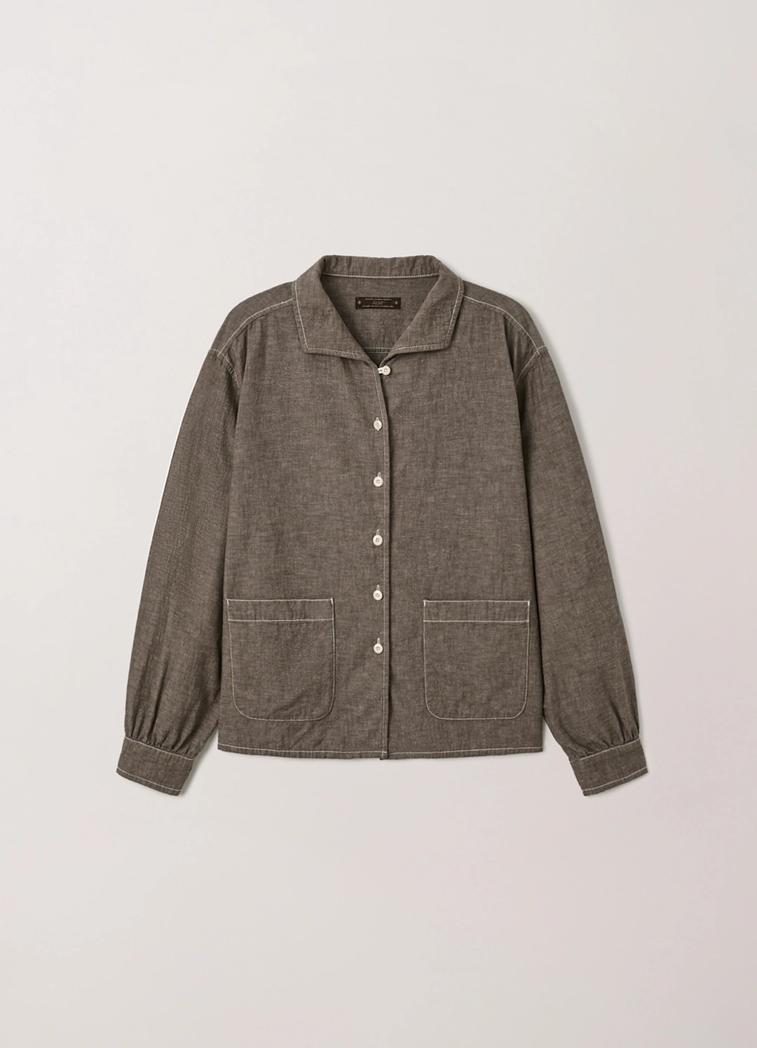 카이르 Washed Selvedge Chambray Blouse (Brown) - Kair 상품 이미지 1