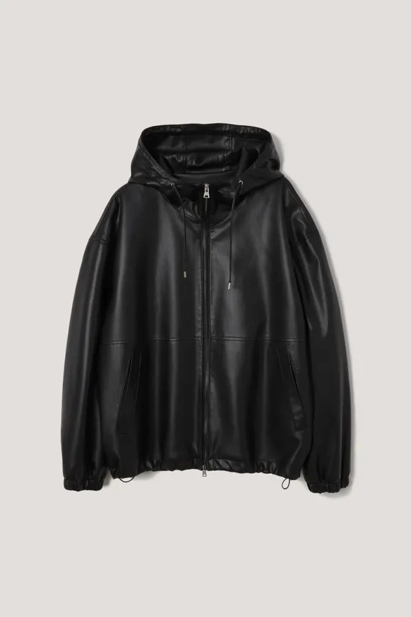UNISEX ALTER-LEATHER WINDBREAKER BLACK_UDJU6A101BK