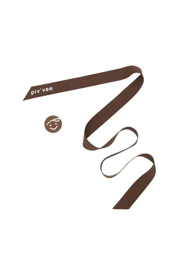 Piv\'vee Logo Patch & Ribbon for Sun Visor (chocolate brown)