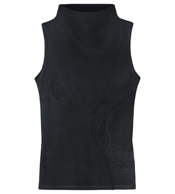 Spiral sleeveless top (Black)