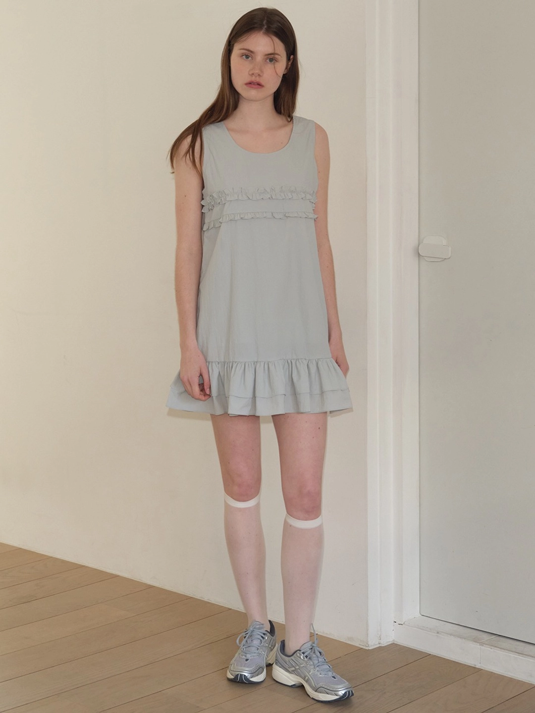 마가린핑거스 MIXED FRILL MINI ONE PIECE (LIGHT BLUE) 상품 이미지 2