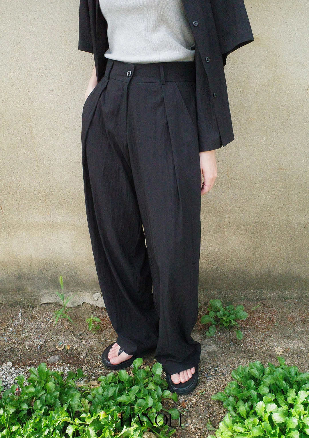 한올 Summer Hard Pants (Black) 상품 이미지 2
