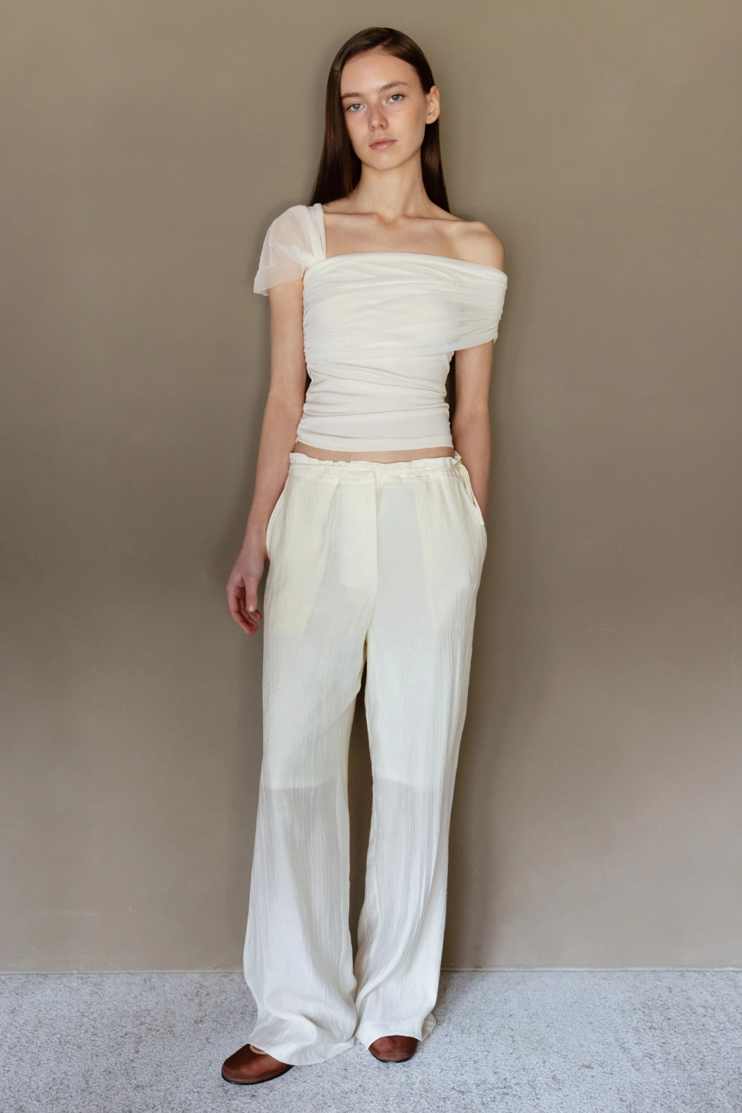더티스 WINKLE TEXTURE STRING PANTS (CREAM) 상품 이미지 2