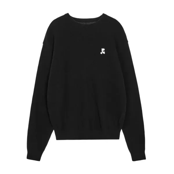 LOGO CREW NECK SWEATER - BLACK