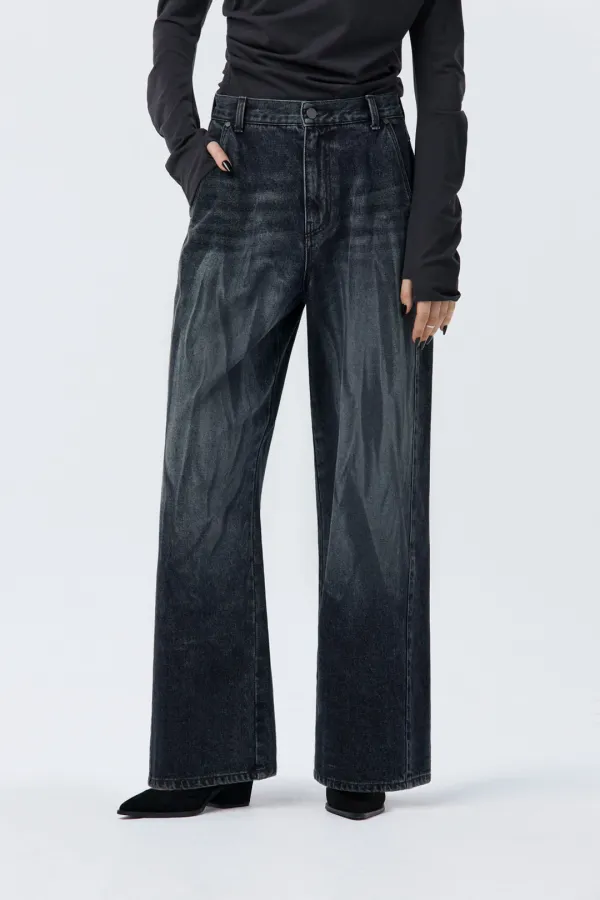 Brushed Denim Pants [ Navy ]