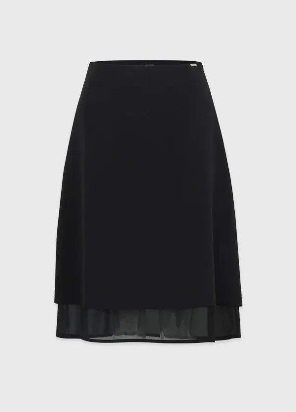  [25-36]  Laya Flower Jacquard Layered Mide Skirt  라이야 플라워 자가드 레이어드 미디 스커트 (봄-여름-가을-미디스커트-자가드-세미A라인-플라워-출근룩-데이트룩-기능성-자체제작) 