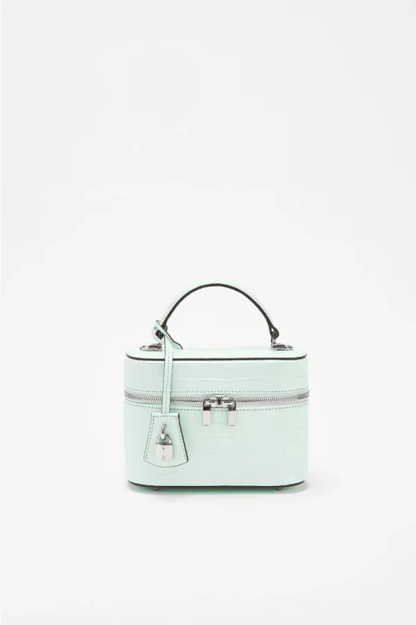 [Limited] Vanity BAG Crocodile pastel mint