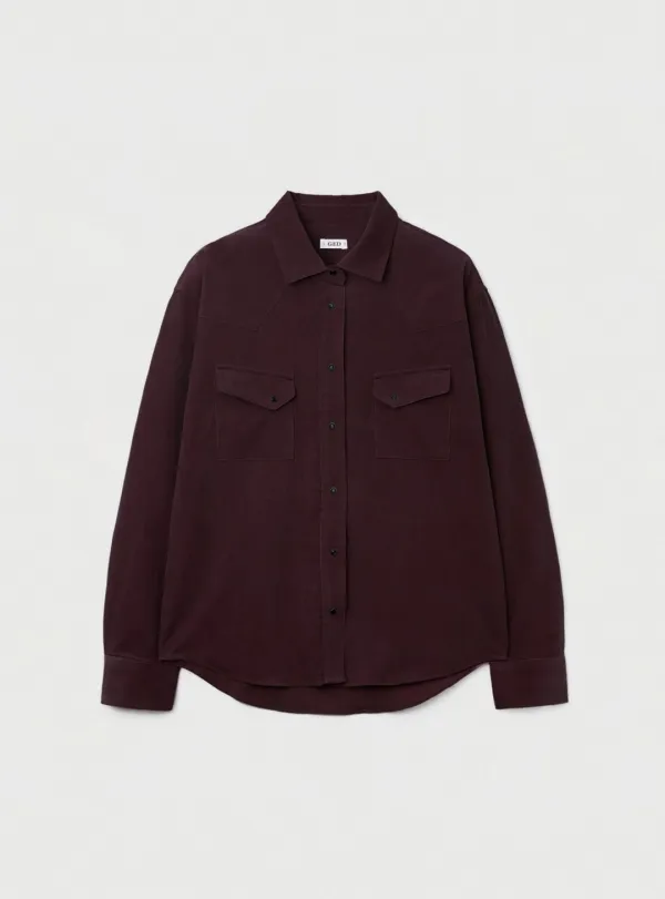 POCKET CORDUROY SHIRT - DEEP PURPLE