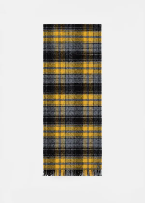 WOOL TARTAN CHECK MUFFLER - MULTI COLOR