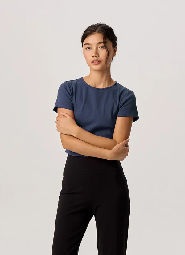 Keyhole rib short sleeve_Oceana