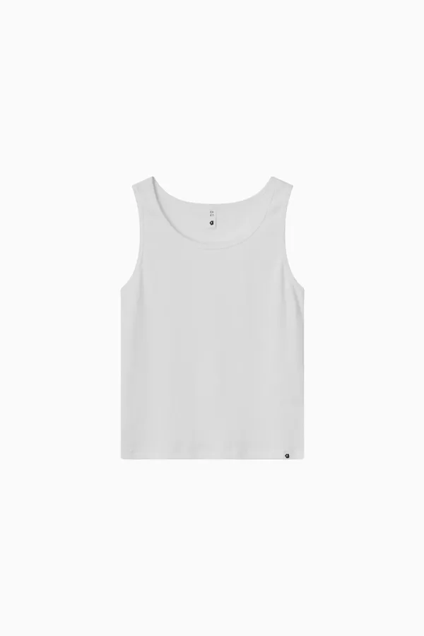 BASIC U-NECK SLEEVELESS, WHITE