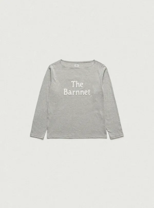 Talat Boat Neck Stripe T-Shirt_Grey