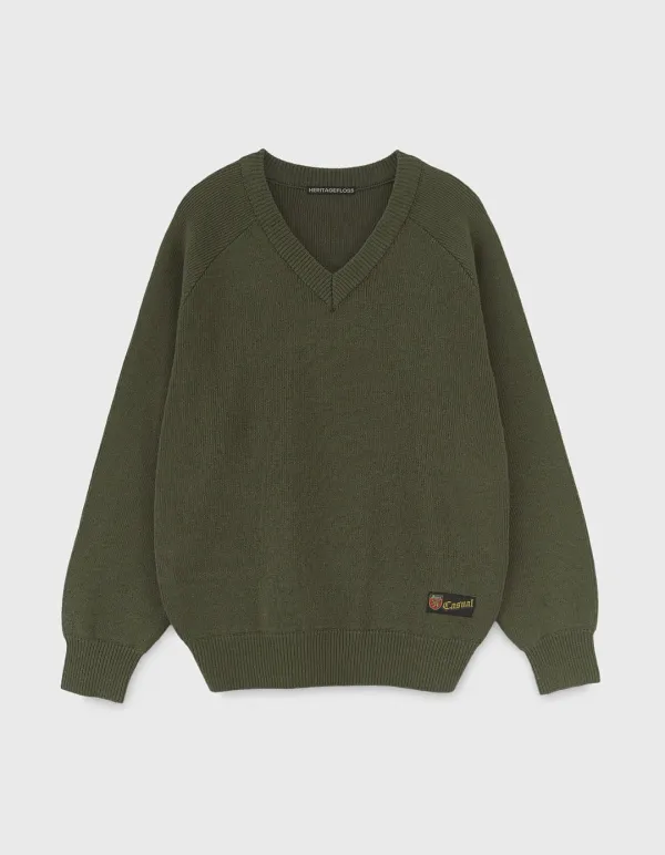 SPORT 5G WOOL V-NECK / Khaki