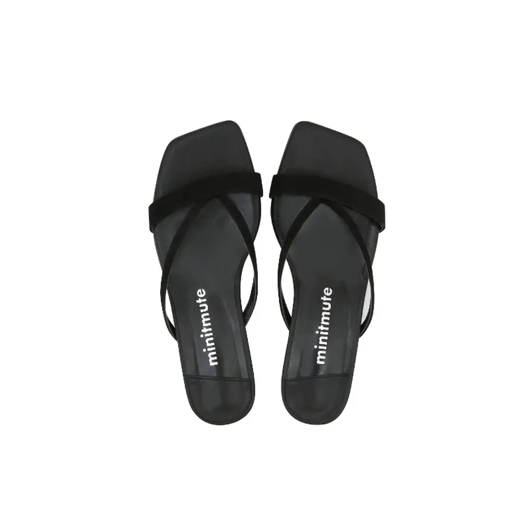미닛뮤트 strap flip flop - suede black 상품 이미지 1