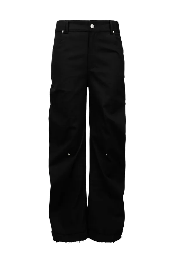 RAWCUT CURVED PANTS (UNISEX) BLACK