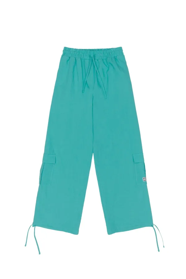 Linen Cargo Jogger Pants Blue