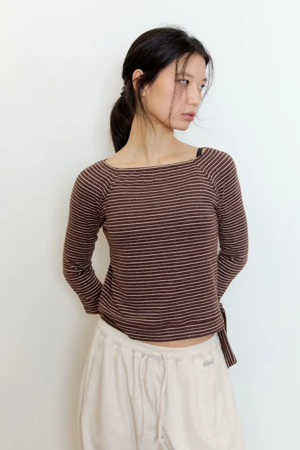 Stripe Ribbon T-Shirts- 2Colors