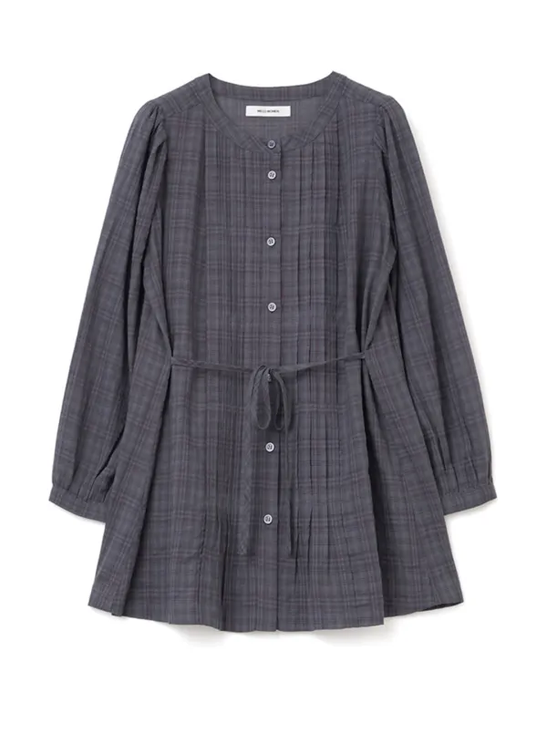 Tuck Pleats Puff Blouse [Vintage Purple]