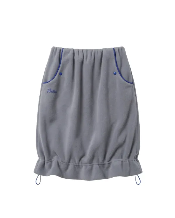 String Balloon Fleece Skirt_Gray