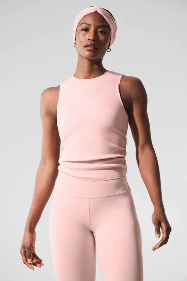 Ribbed En Pointe Tank - Pink Quartz