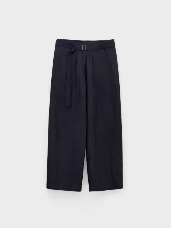 Wide-Fit Belted Pants_Navy