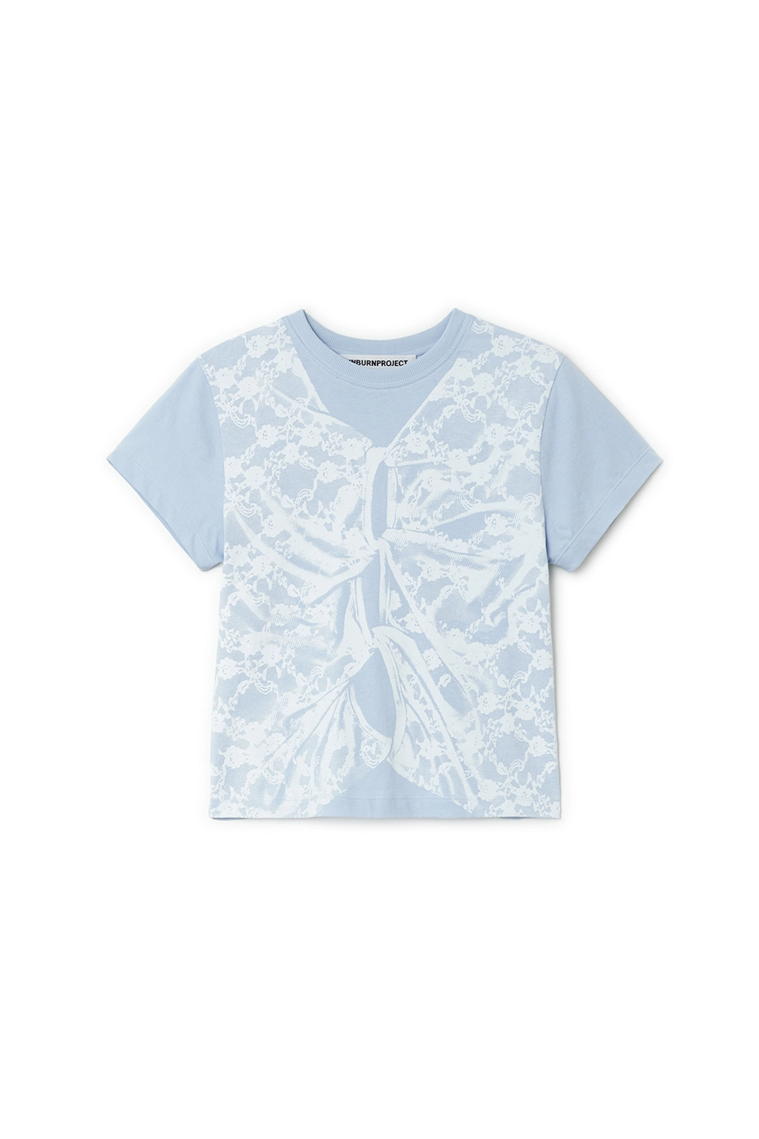 썬번프로젝트 LACE PRINTING LAYERED T-SHIRT, SKY BLUE 상품 이미지 3