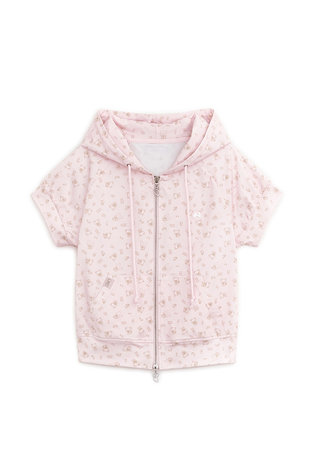 허그유어스킨 Korilakkuma printed hoodie zip-up (Pink) 상품 이미지 1