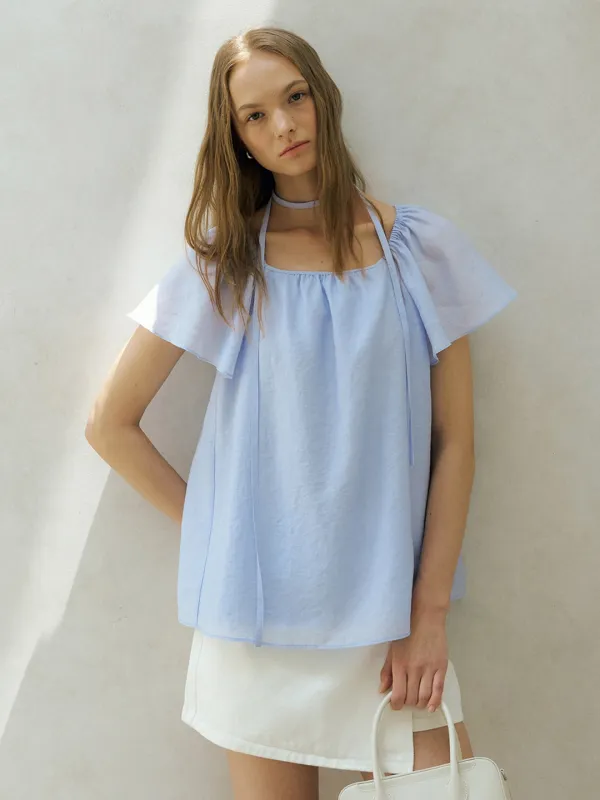 ANGELA SQUARE NECK BLOUSE_2COLOR