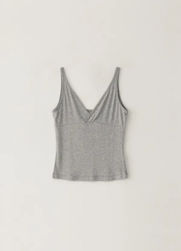 9TH / Spandex V-neck Sleeveless - Gray
