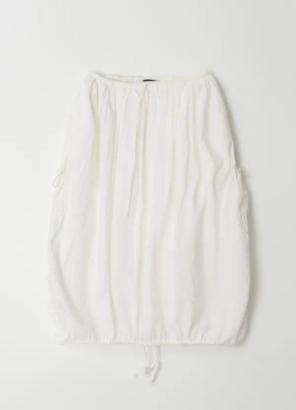 Seersucker balloon cargo skirt_WHITE