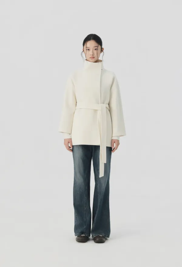 Liora Handmade Half Coat (Ivory)