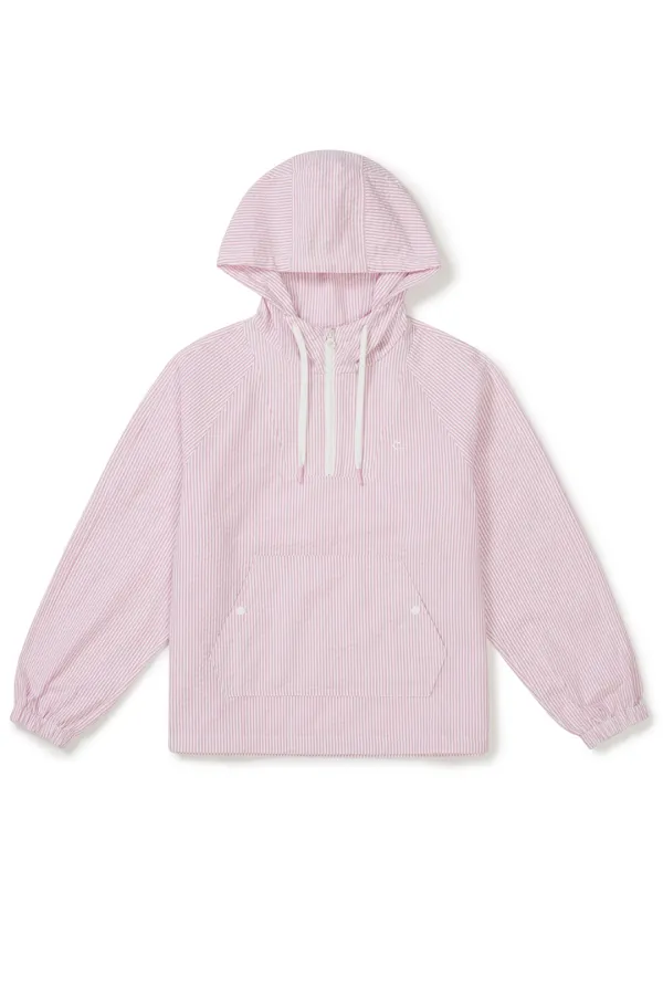 [26SS clove] Stripe Half-Zip Anorak (Pink)