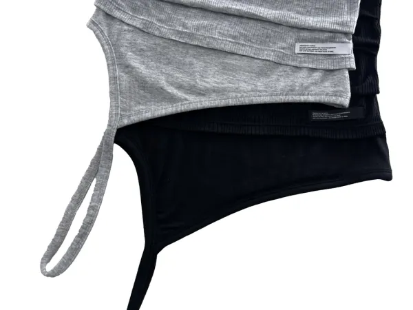 Duple Layered One Shoulder Top (black)