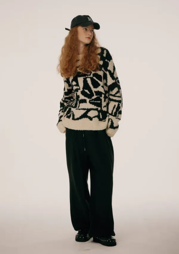 Like Pattern Knit Black