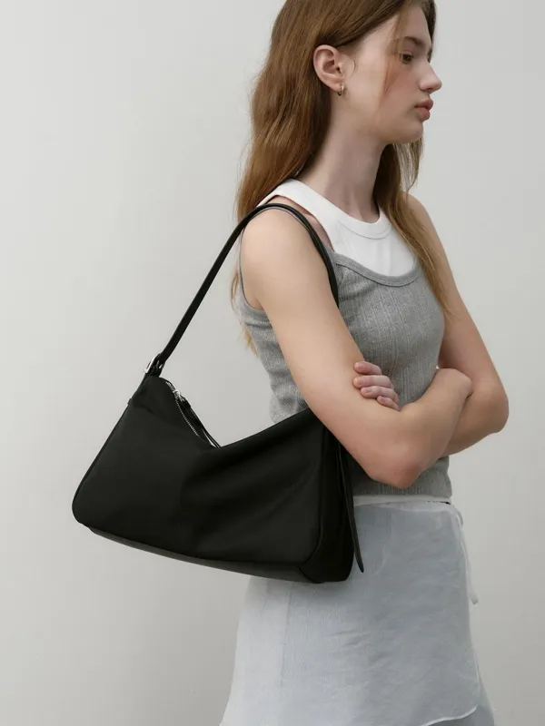 Double Buckle Shoulder Nylon Black