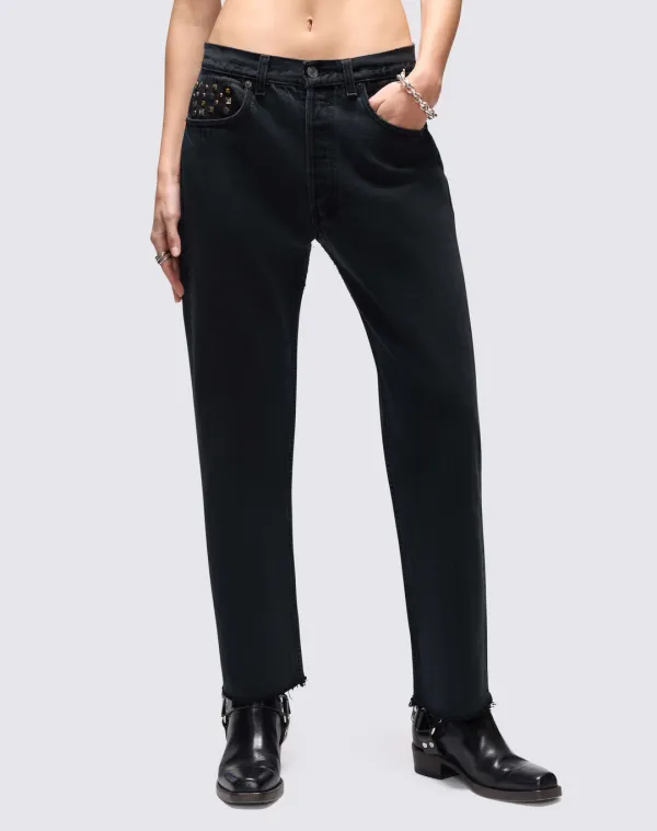 Levi's Multi Stud Boyfriend Jean - Black Multi Stud