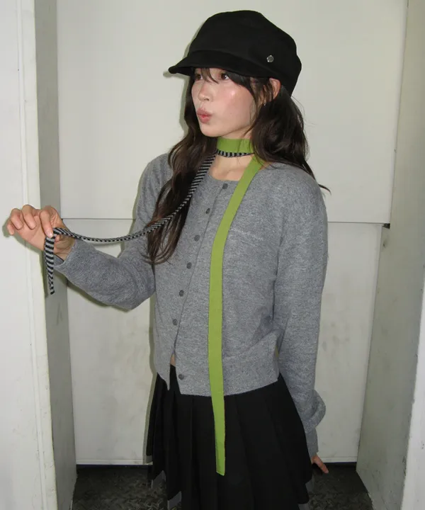 BASIC WOOL ARCHIVE CARDIGAN GREY