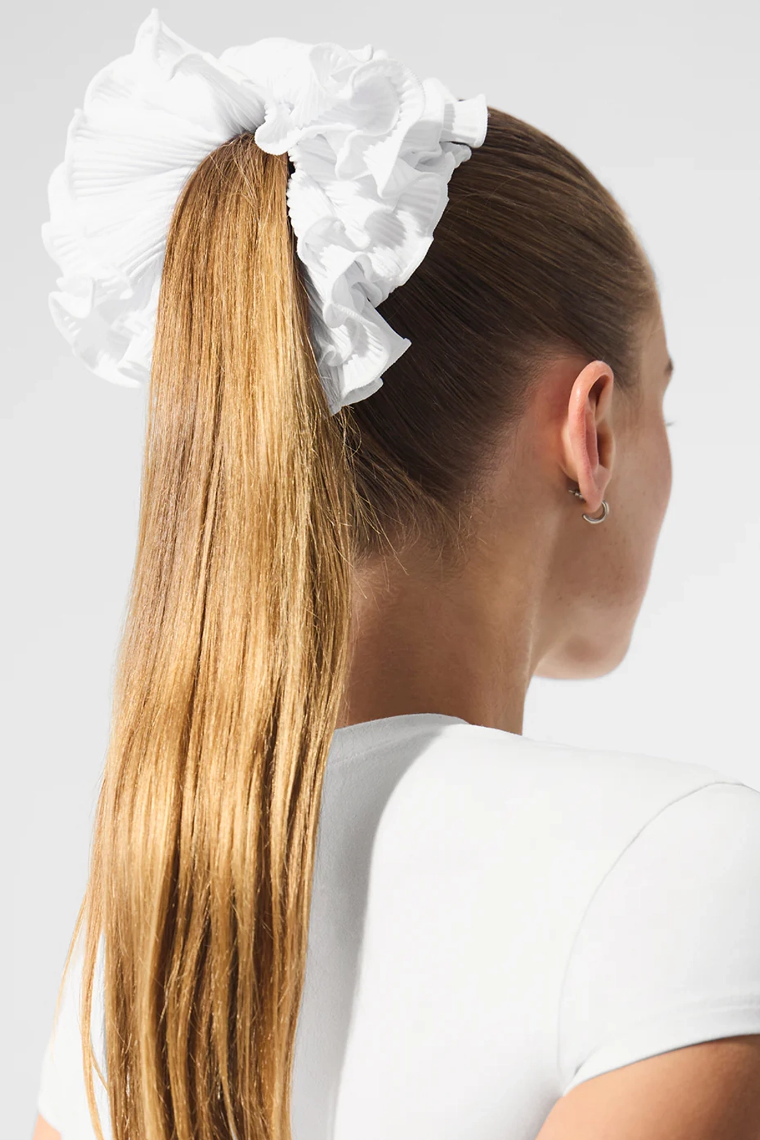 알로요가 Micro Plisse Oversize Scrunchie - White 상품 이미지 1