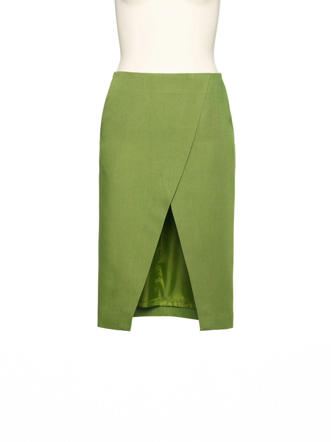 푸쉬버튼 PF26 GREEN DIAGONAL SLIT MIDI SKIRT 상품 이미지 2