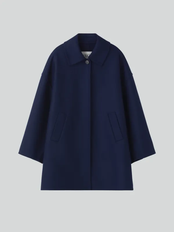 OVERSIZED HANDMADE HOODY COAT (NAVY)