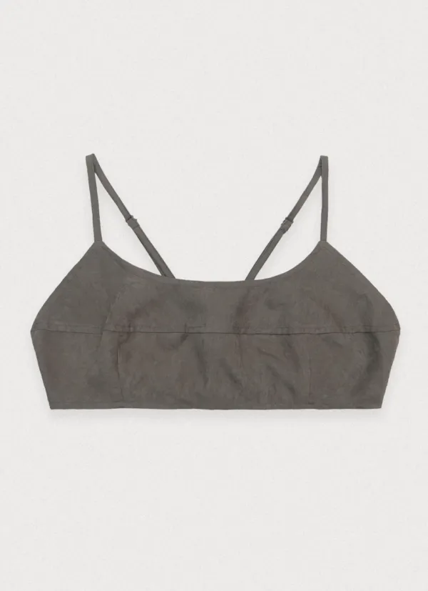 Petit suede bra top - brown