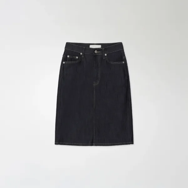 Classic denim midi skirt
