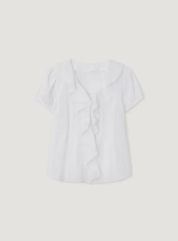 SOFIA RUFFLE BLOUSE_WHITE